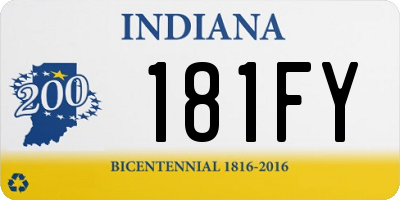 IN license plate 181FY