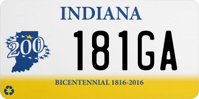 IN license plate 181GA