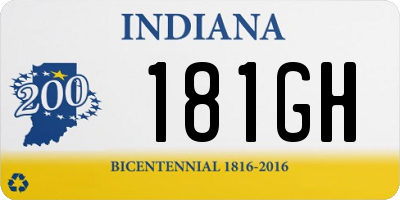 IN license plate 181GH