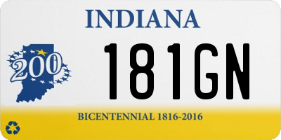 IN license plate 181GN