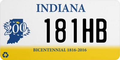 IN license plate 181HB