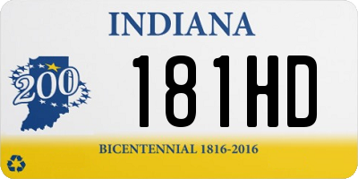 IN license plate 181HD