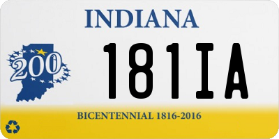 IN license plate 181IA