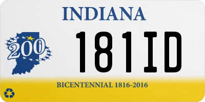 IN license plate 181ID