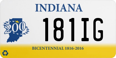 IN license plate 181IG