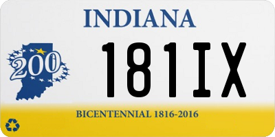 IN license plate 181IX