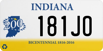 IN license plate 181JO