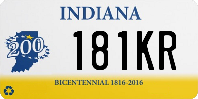 IN license plate 181KR