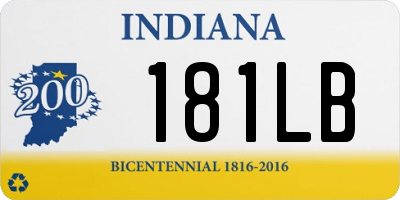 IN license plate 181LB