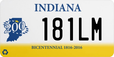 IN license plate 181LM