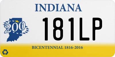 IN license plate 181LP