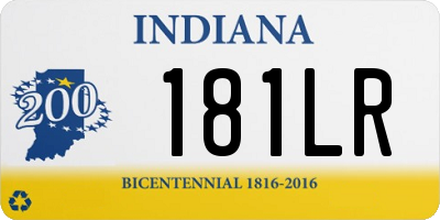 IN license plate 181LR