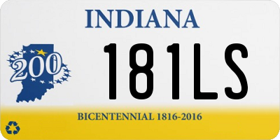 IN license plate 181LS