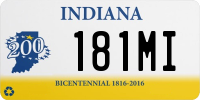 IN license plate 181MI