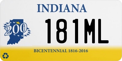 IN license plate 181ML