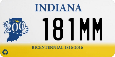 IN license plate 181MM