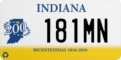 IN license plate 181MN