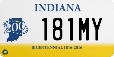 IN license plate 181MY