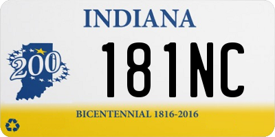 IN license plate 181NC