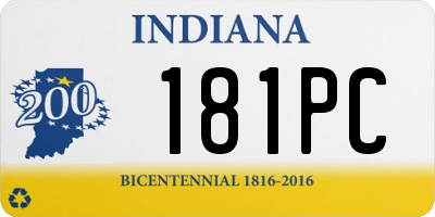 IN license plate 181PC