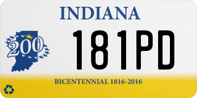 IN license plate 181PD