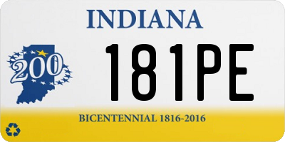 IN license plate 181PE