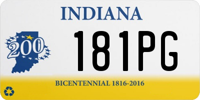 IN license plate 181PG