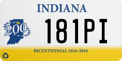 IN license plate 181PI