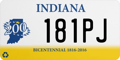 IN license plate 181PJ