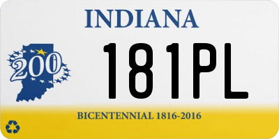 IN license plate 181PL