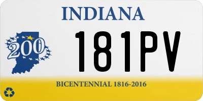 IN license plate 181PV