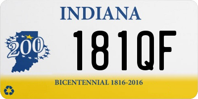 IN license plate 181QF