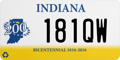 IN license plate 181QW