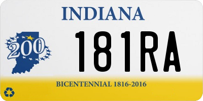 IN license plate 181RA