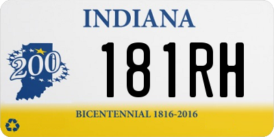 IN license plate 181RH