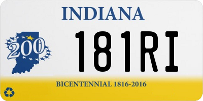 IN license plate 181RI