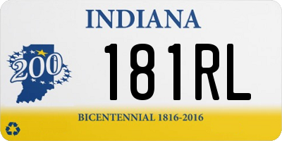 IN license plate 181RL