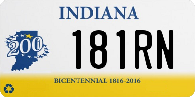IN license plate 181RN