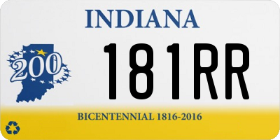 IN license plate 181RR