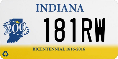 IN license plate 181RW