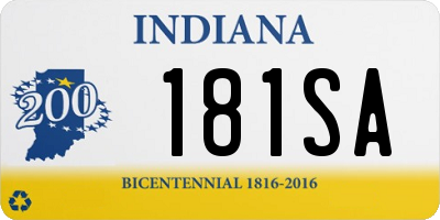 IN license plate 181SA