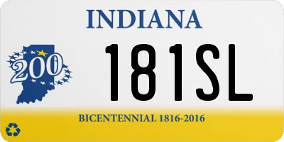 IN license plate 181SL