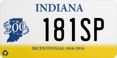 IN license plate 181SP