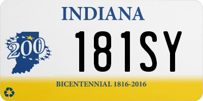 IN license plate 181SY