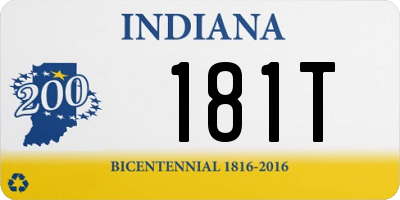 IN license plate 181T