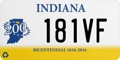 IN license plate 181VF