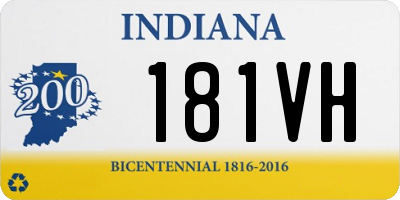 IN license plate 181VH