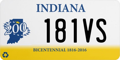 IN license plate 181VS