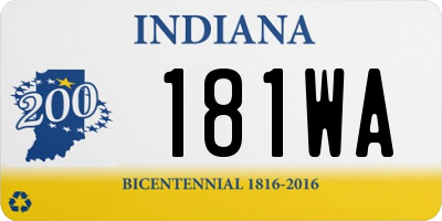 IN license plate 181WA