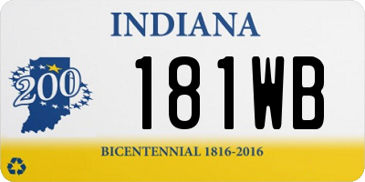 IN license plate 181WB